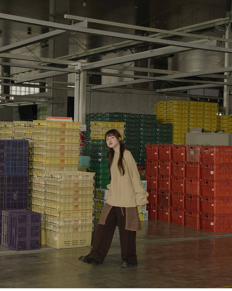 ドローストリングレースニットスカート 3色展開