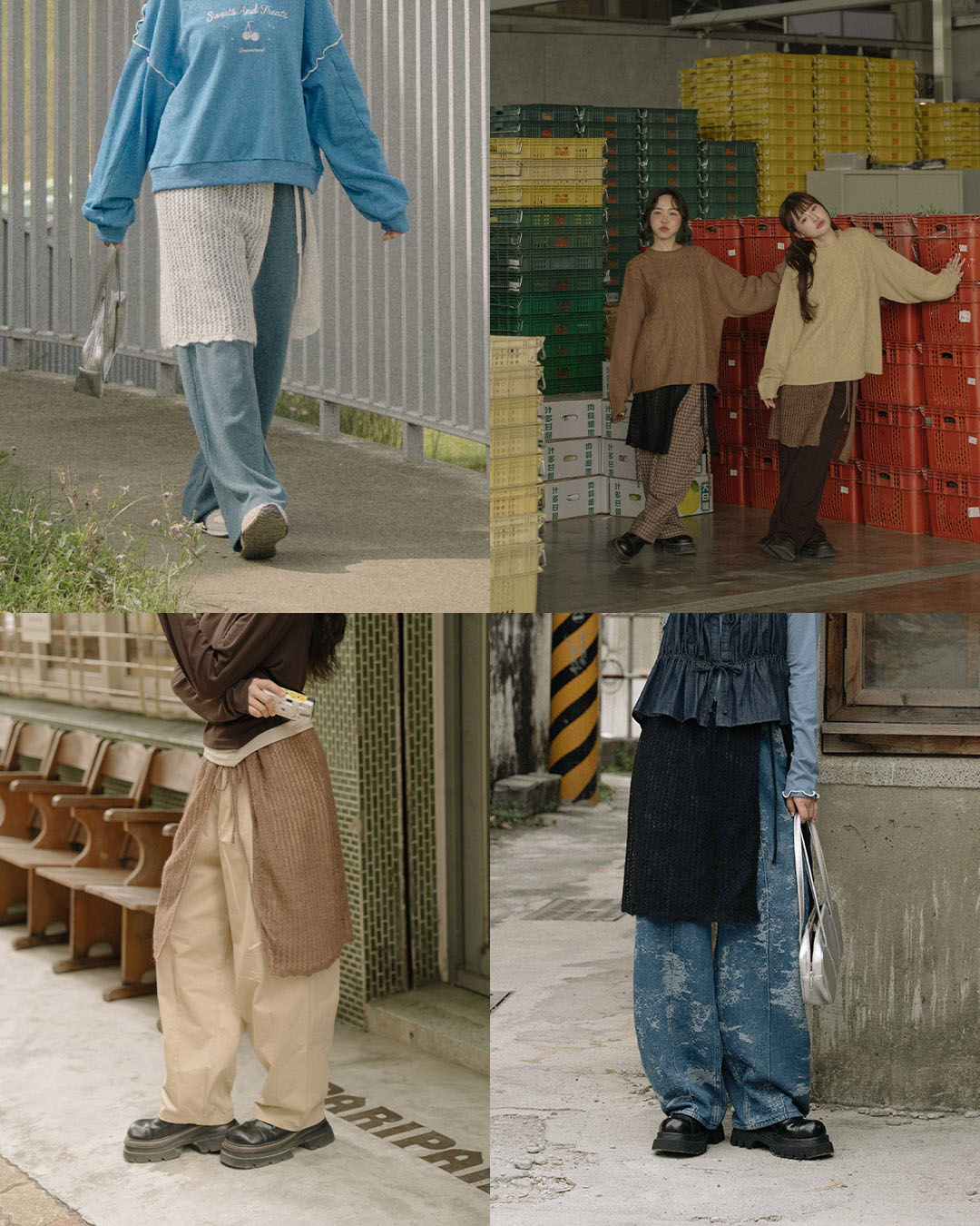 ドローストリングレースニットスカート 3色展開