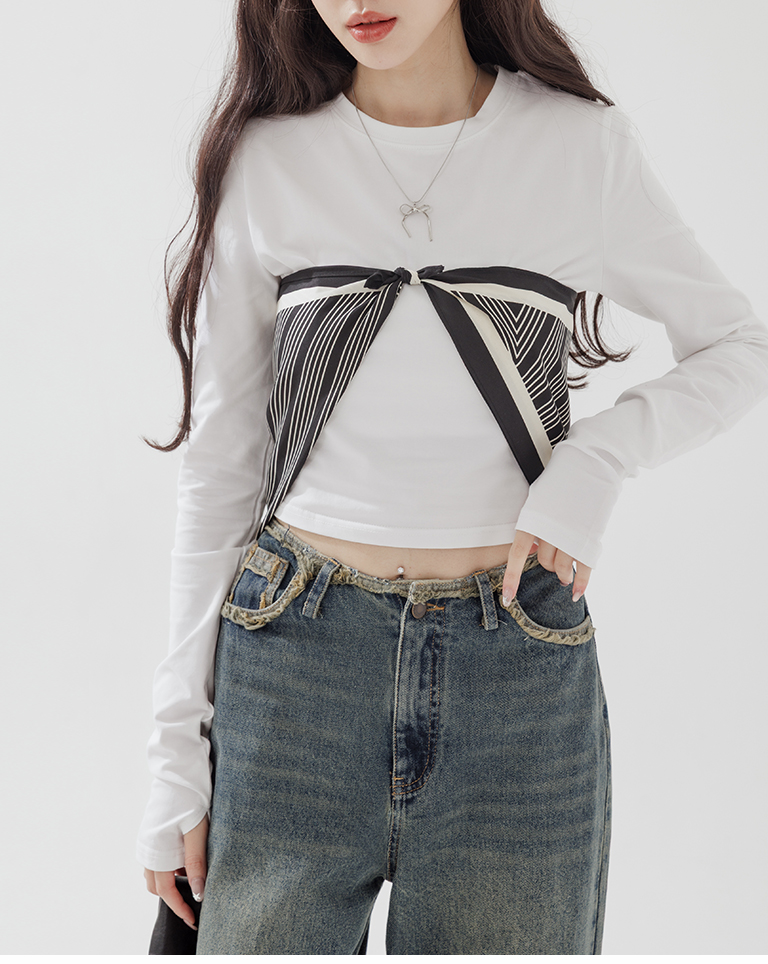 ジオメトリック柄スカーフ 2色展開