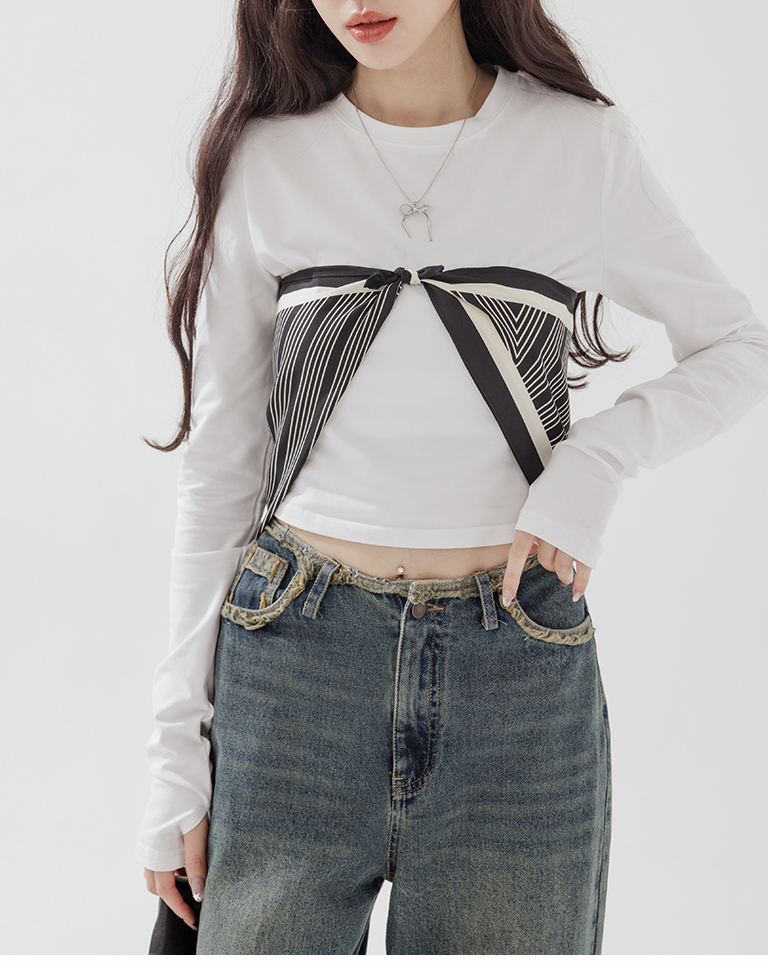 ジオメトリック柄スカーフ 2色展開