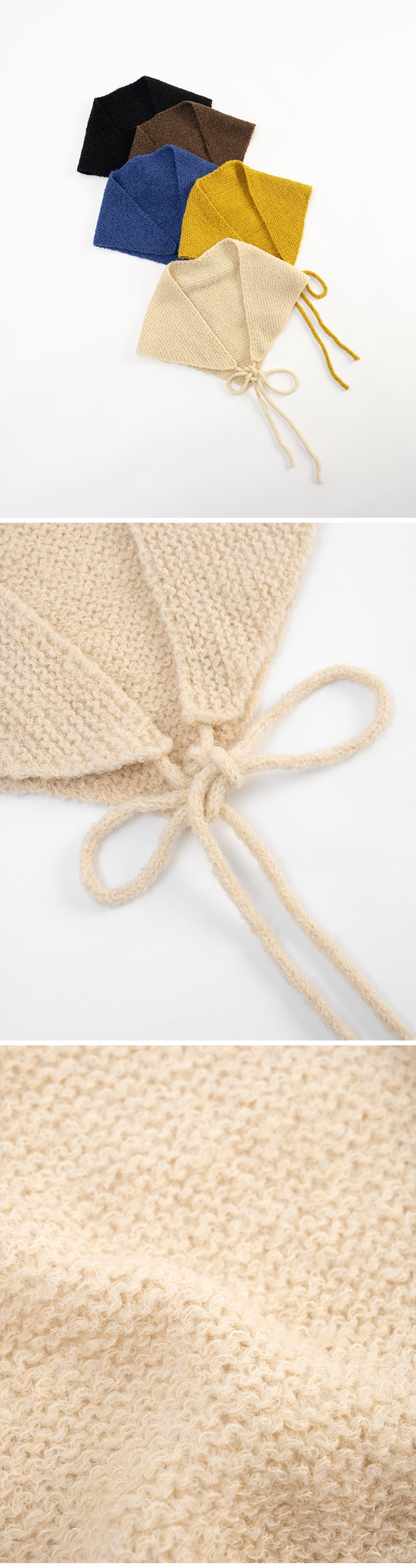 ニットトライアングルスカーフ 5色展開