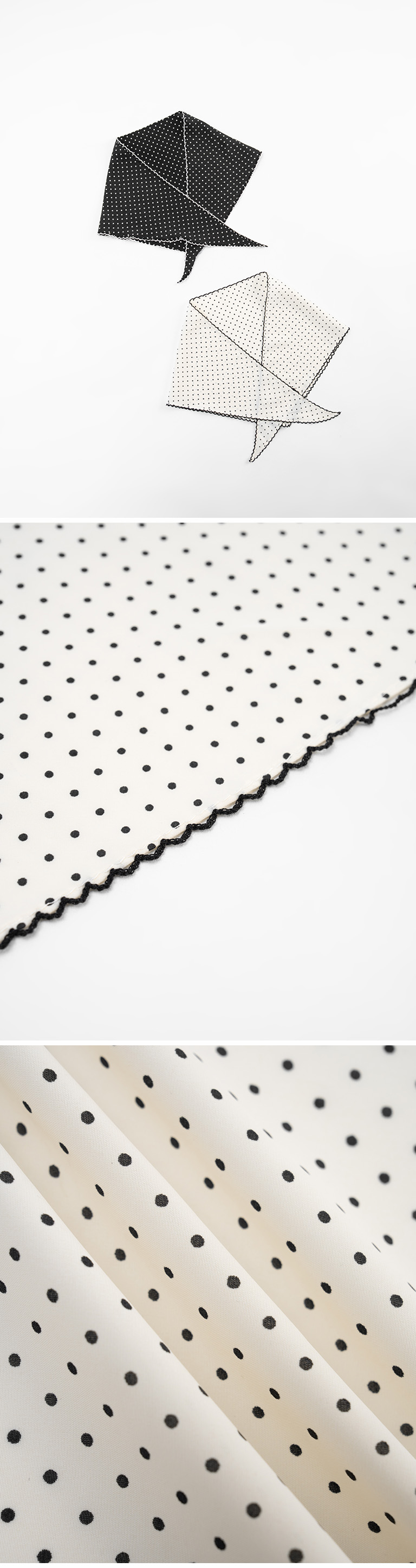 ドットデザイン三角スカーフ2色展開