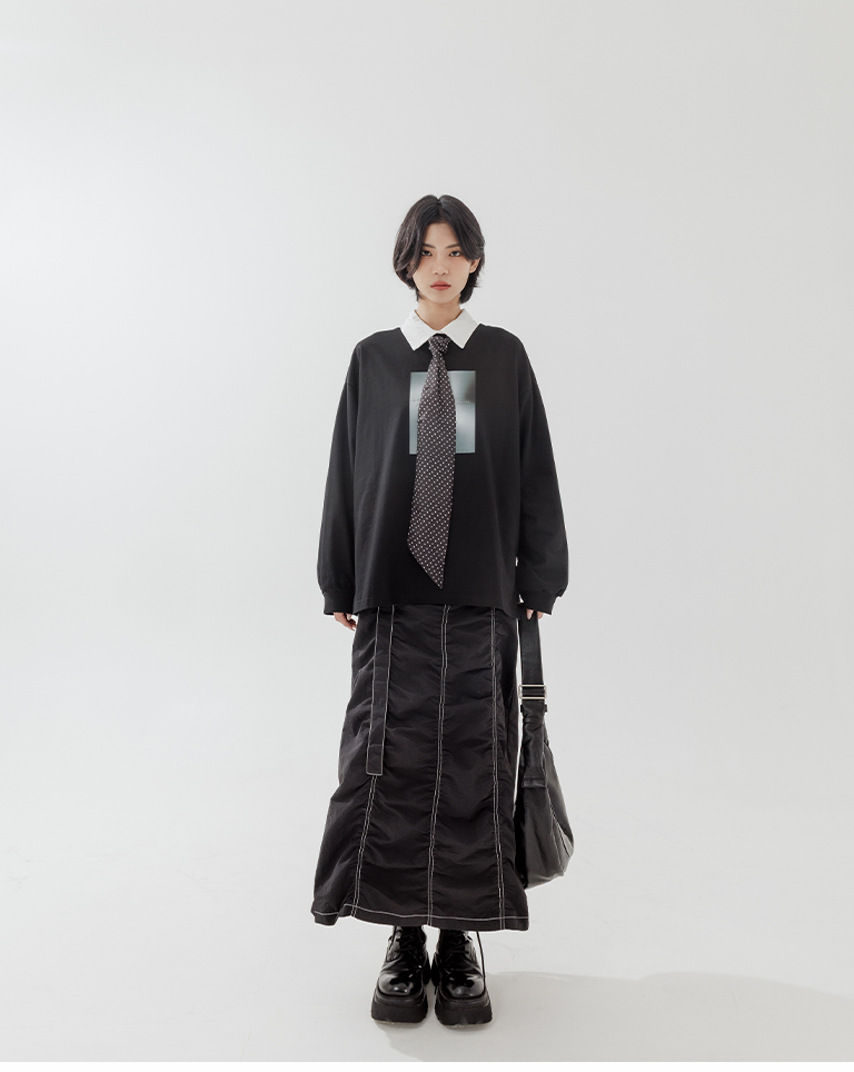 ドットデザインロングスカーフ 2色展開