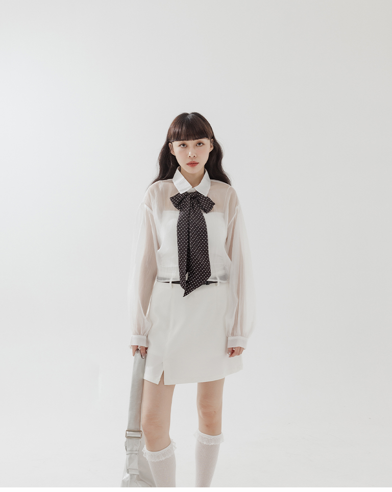 ドットデザインロングスカーフ 2色展開