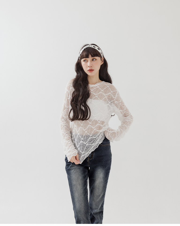 ドットデザインロングスカーフ 2色展開