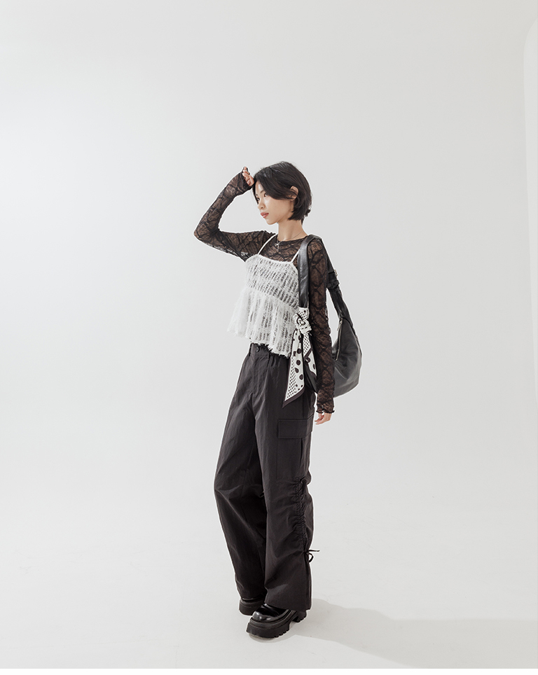 ドットデザインロングスカーフ 2色展開