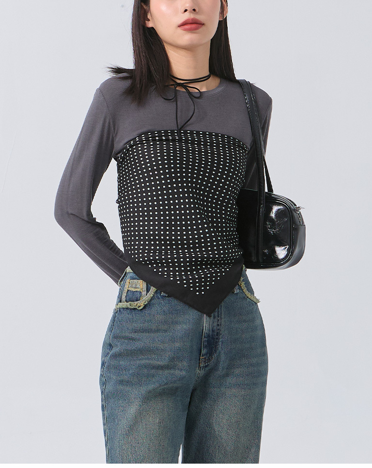 ドットデザイン大判スカーフ 2色展開