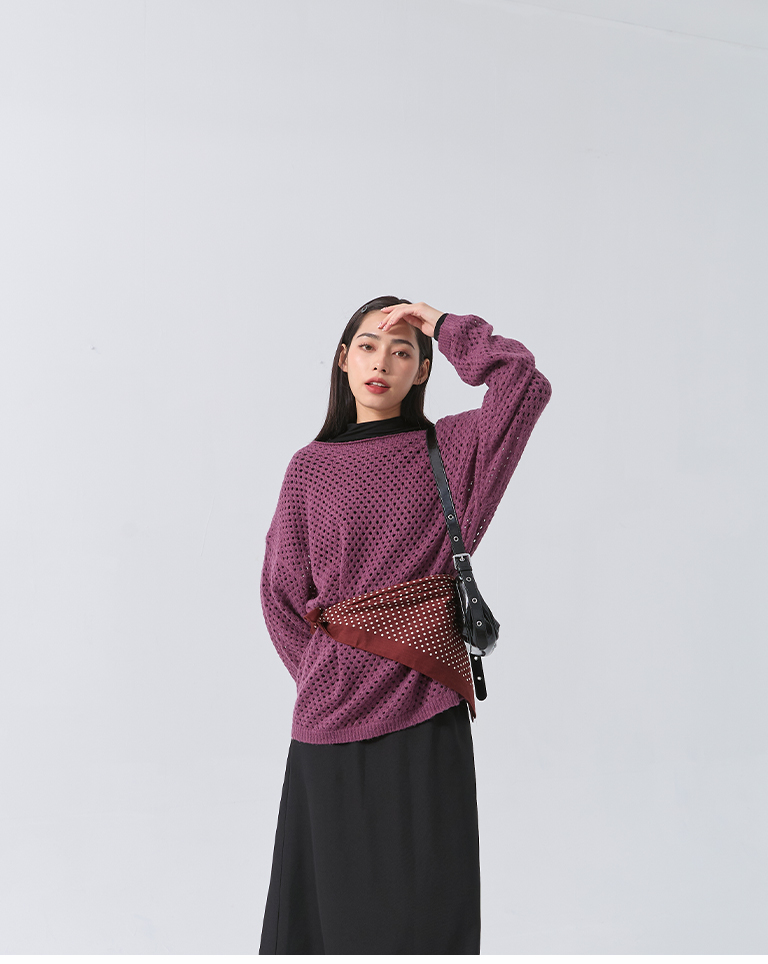 ドットデザイン大判スカーフ 2色展開