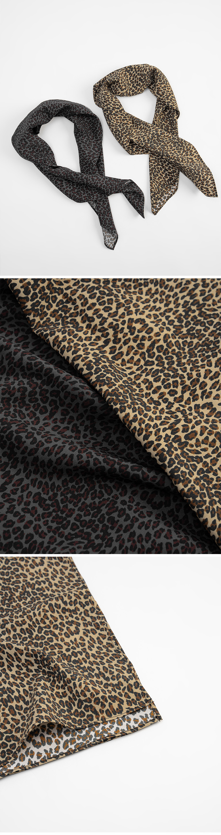 レオパード柄スクエアスカーフ 2色展開