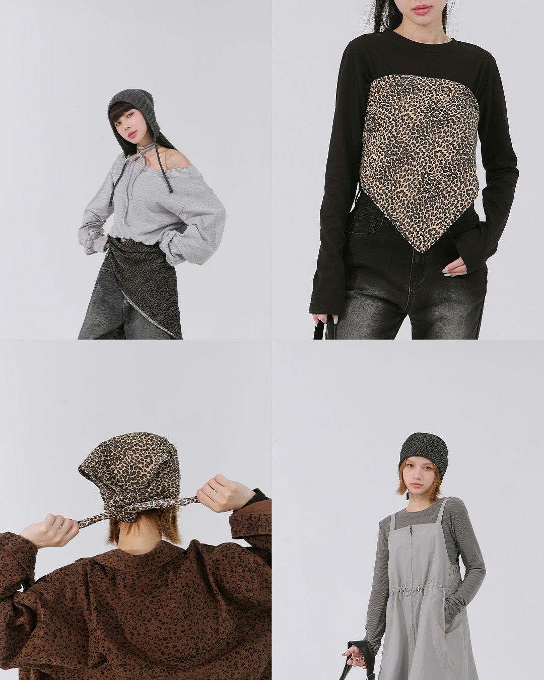 レオパード柄スクエアスカーフ 2色展開