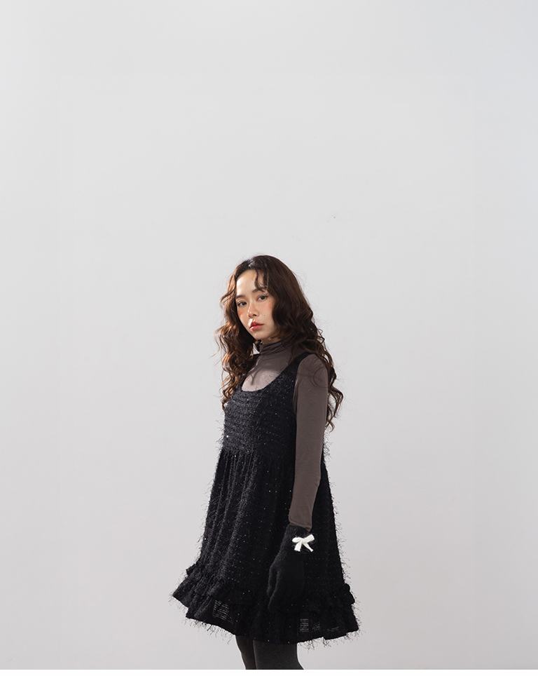 リボンフィンガーホールニットグローブ 3色展開