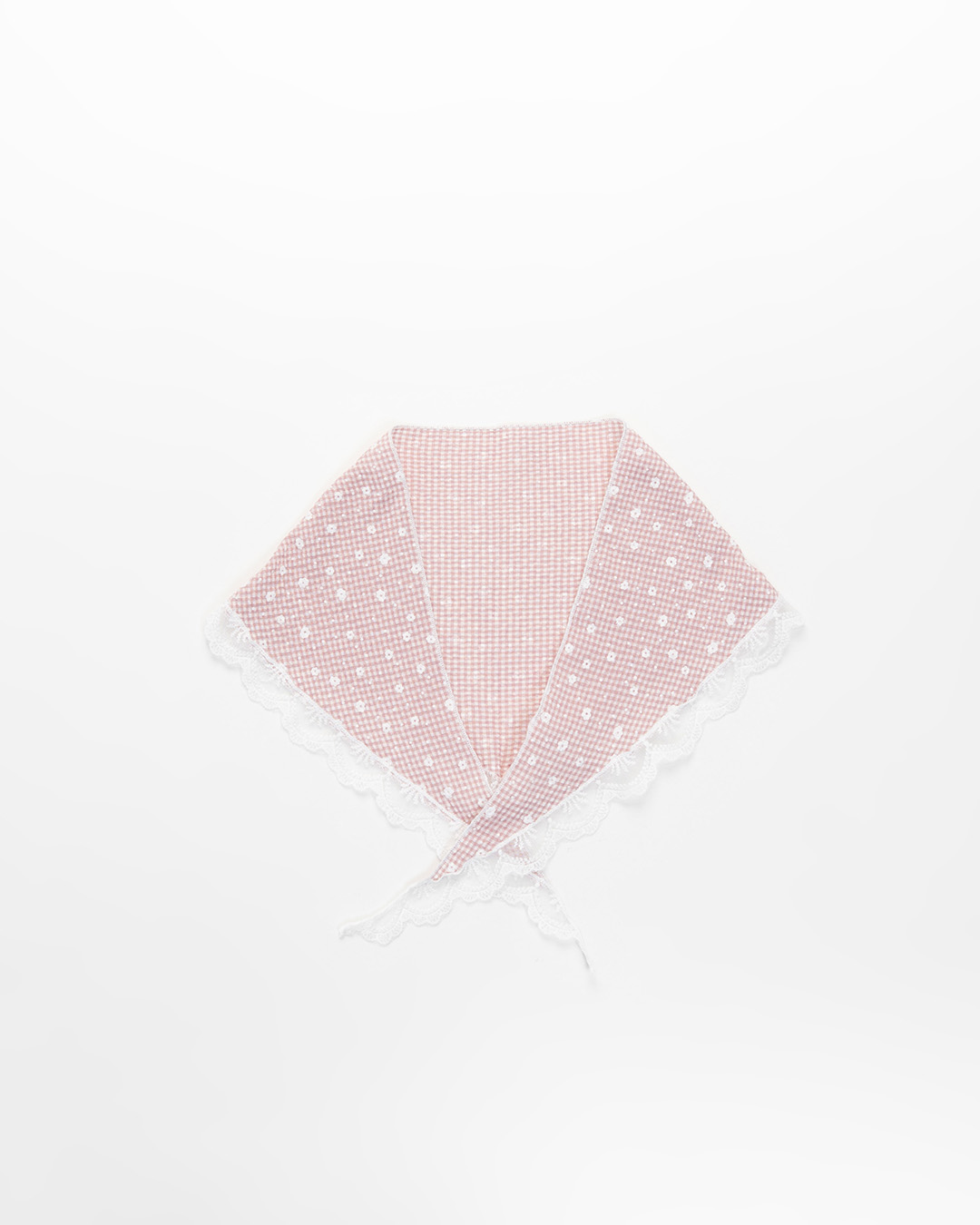 春5尚未收到---フラワーレースデザイン三角スカーフ 2色展開