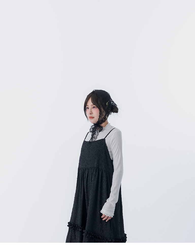 ドット柄レース トライアングルスカーフ 3色展開