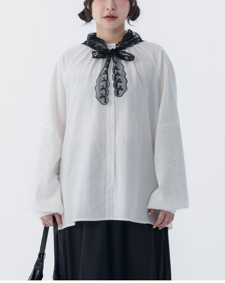 ドット柄レース トライアングルスカーフ 3色展開