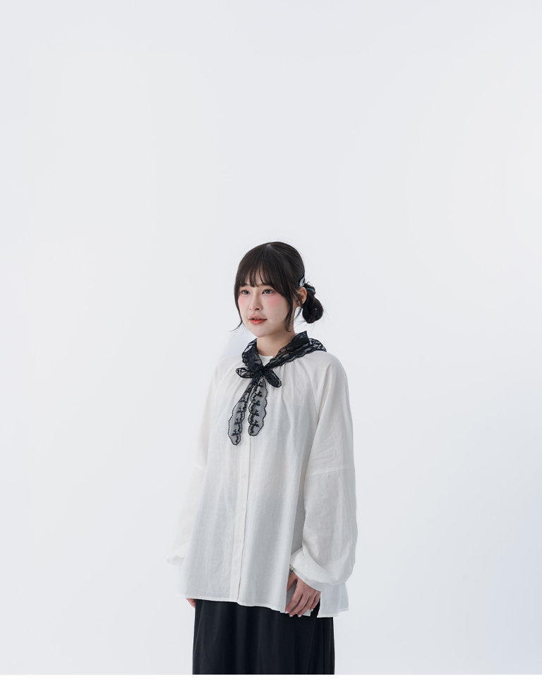 ドット柄レース トライアングルスカーフ 3色展開