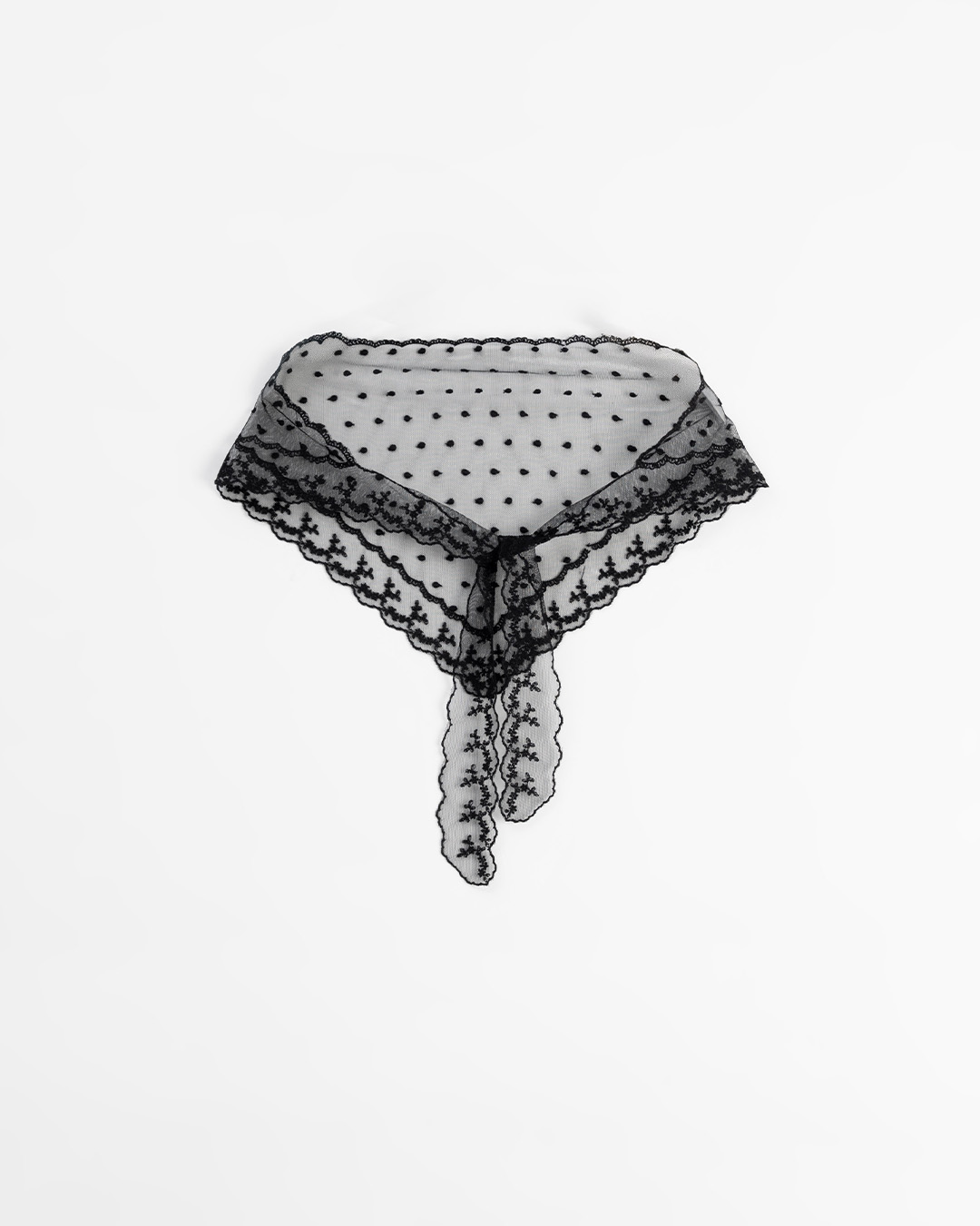 ドット柄レース トライアングルスカーフ 3色展開