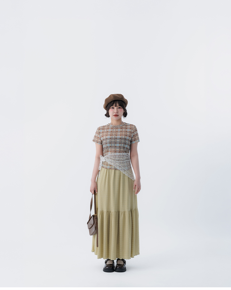 ドット柄レース トライアングルスカーフ 3色展開