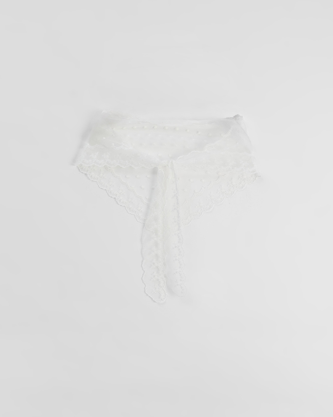 ドット柄レース トライアングルスカーフ 3色展開