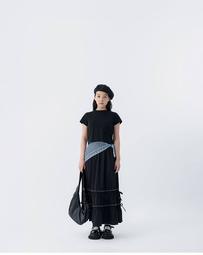 ドット柄レース トライアングルスカーフ 3色展開