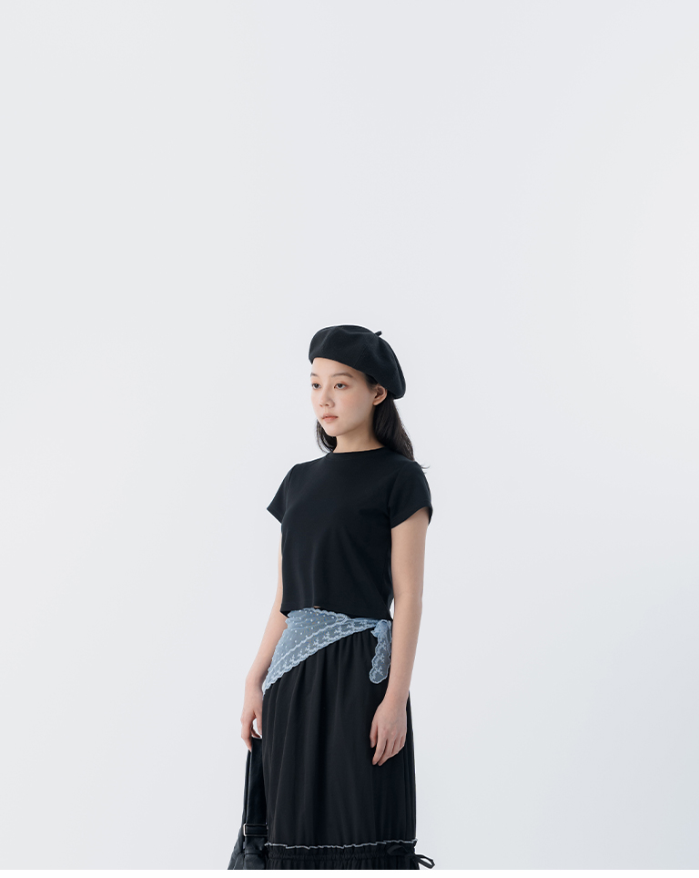 ドット柄レース トライアングルスカーフ 3色展開