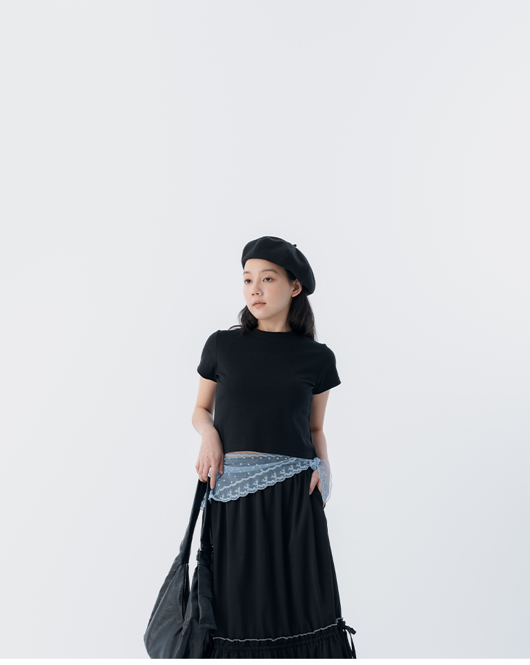 ドット柄レース トライアングルスカーフ 3色展開