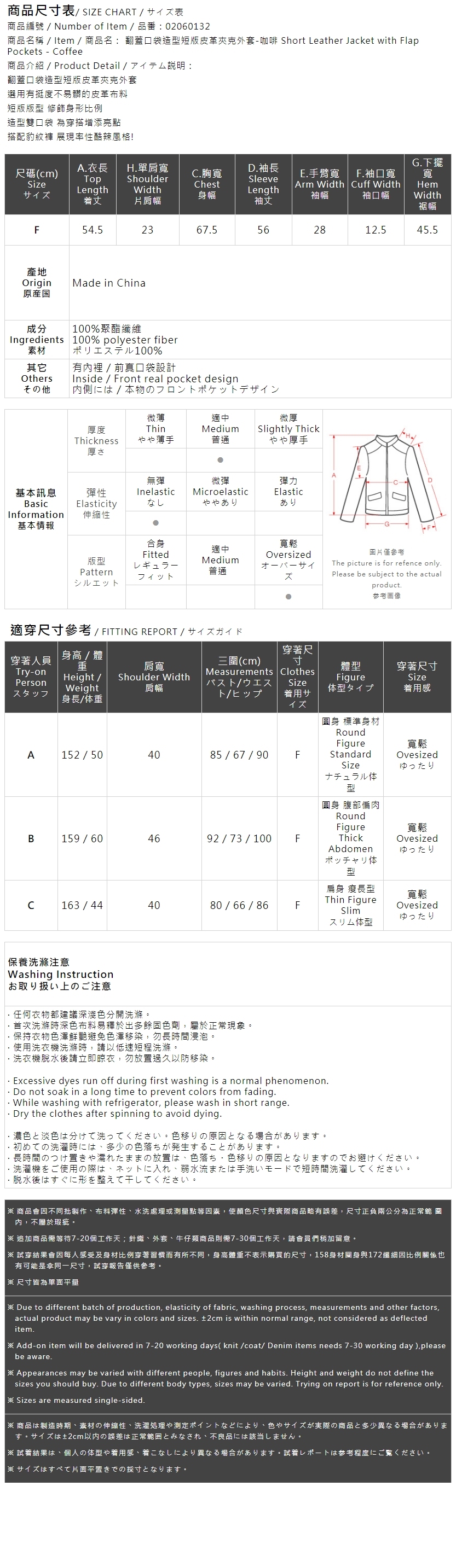 春2尚未收到1/23海運---ポケットショートレザージャケット ブラウン