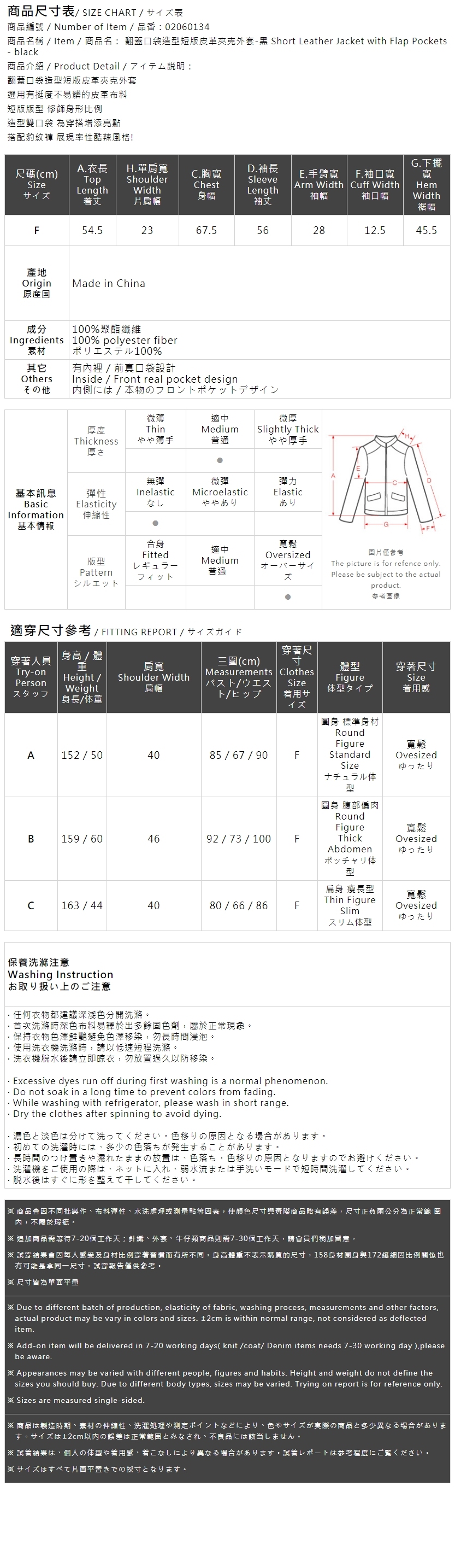 春2尚未收到1/23海運---ポケットショートレザージャケット ブラック