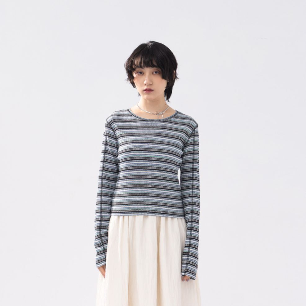 ボーダーニットトップス 2色展開