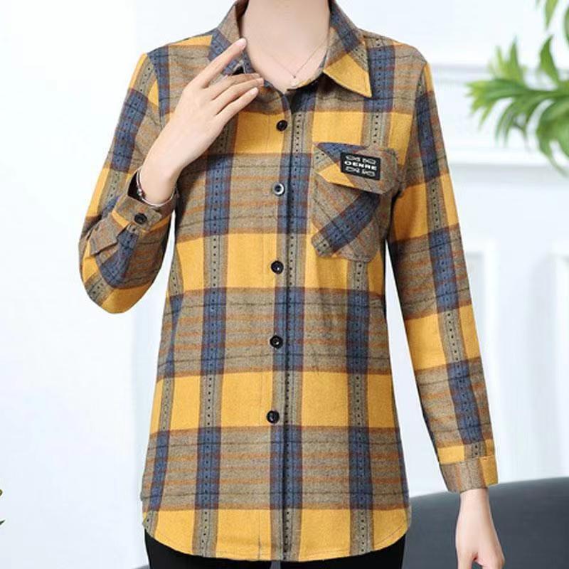 寬鬆顯瘦格紋襯衫