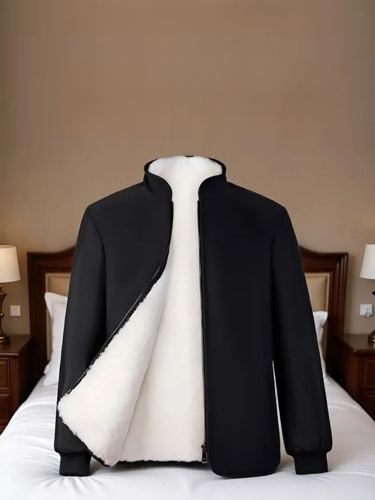 皮毛中老年一體羊皮棉襖冬季加厚防寒男