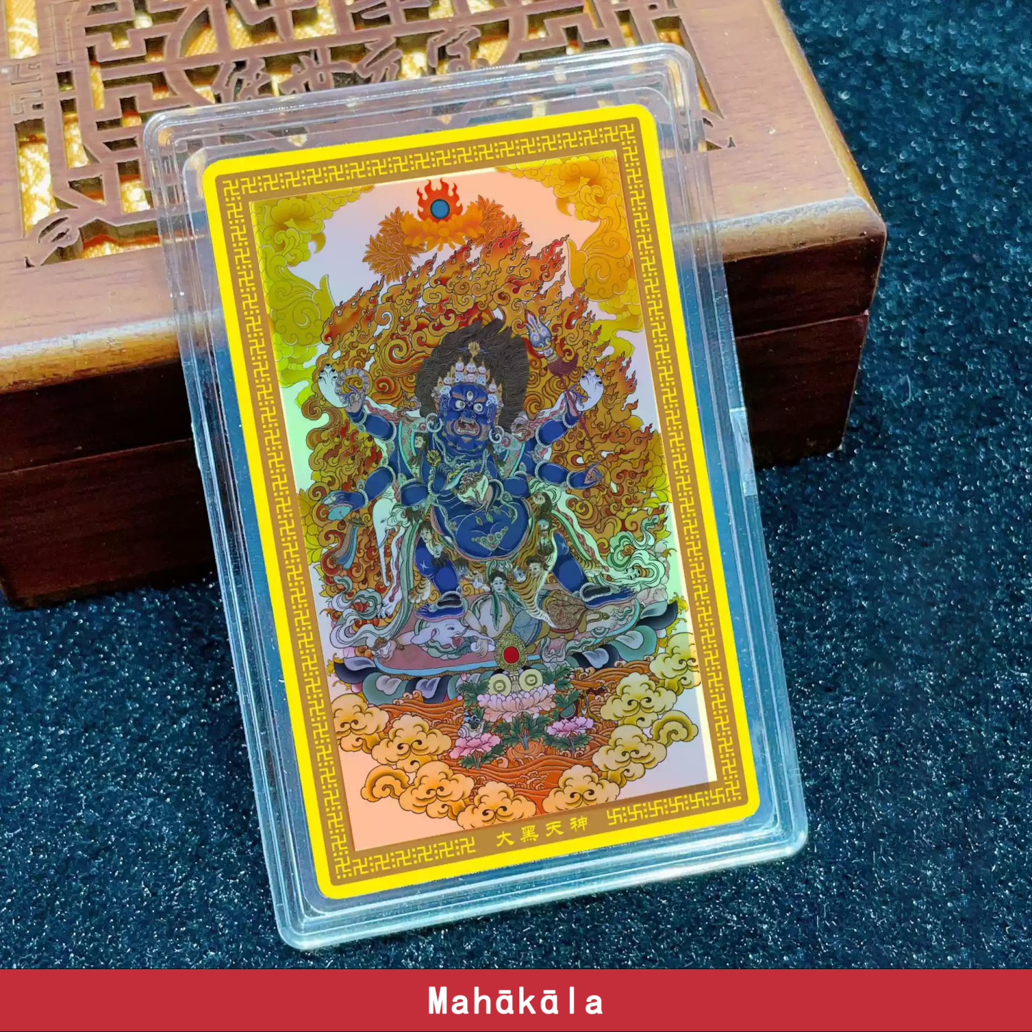 Colorful Thangka God of Wealth Phone Sticker Amulet