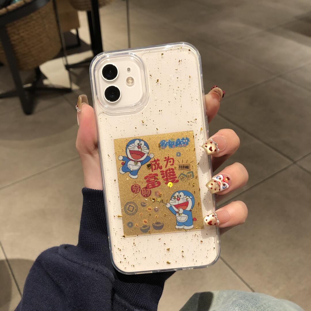 Doraemon cartoon gold foil mobile phone sticker