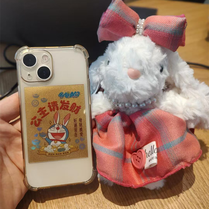 Doraemon cartoon gold foil mobile phone sticker