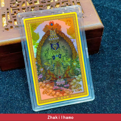 Colorful Thangka God of Wealth Phone Sticker Amulet