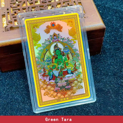 Colorful Thangka God of Wealth Phone Sticker Amulet