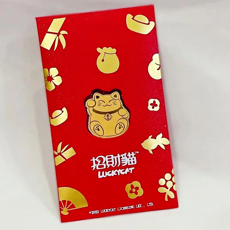 Gold foil mobile phone sticker，Lucky Cat