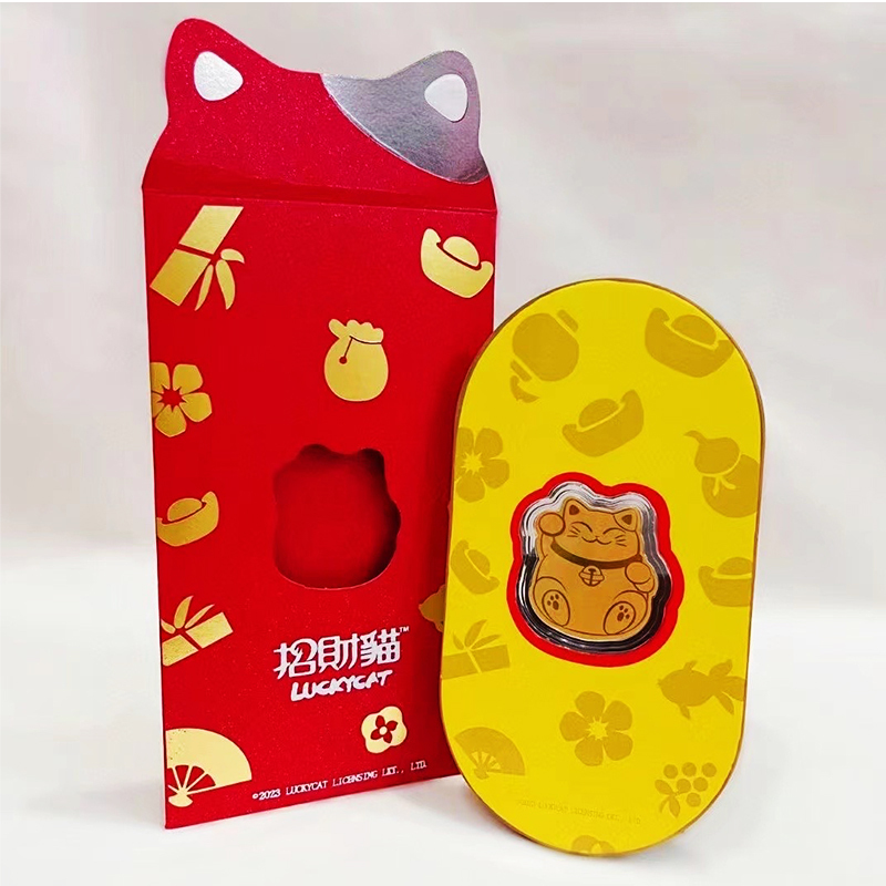 Gold foil mobile phone sticker，Lucky Cat