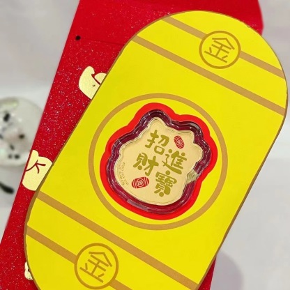 Gold foil mobile phone sticker，Lucky Cat