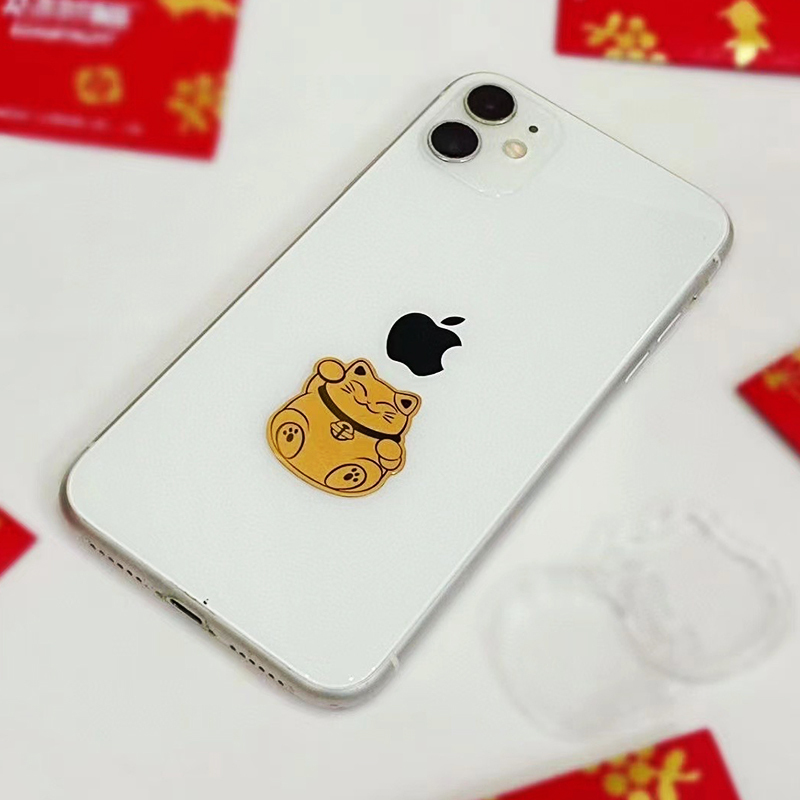 Gold foil mobile phone sticker，Lucky Cat