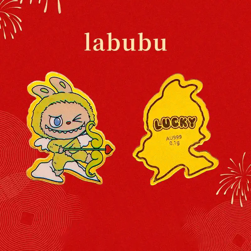 LABUBU足金999卡通金箔手机贴