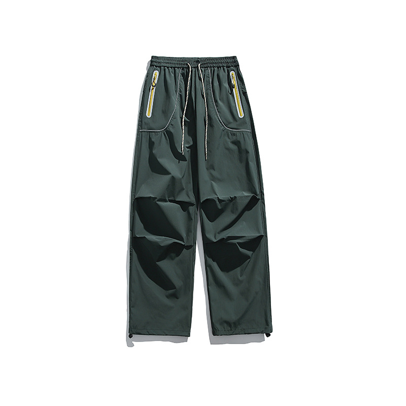 潮牌戶外三防潑水速乾衝鋒褲子男女撞色反光拉鍊機能工裝褲