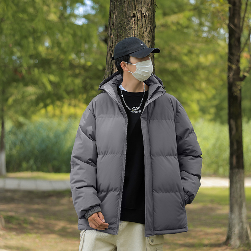 潮牌冬季紅色加厚棉服男保暖寬鬆連帽情侶款韓版麵包服外套