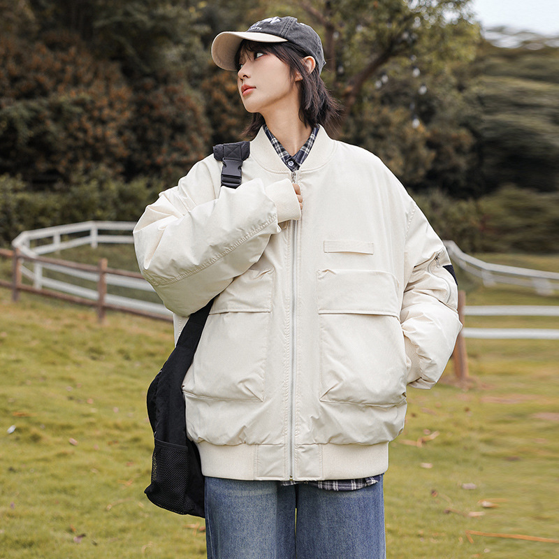 潮牌戶外運動美式飛行夾克棉衣男女保暖純棉麪包服外套棉服