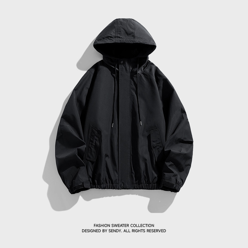 潮牌山系戶外運動防風夾克男寬鬆拼接情侶款百搭防潑水外套