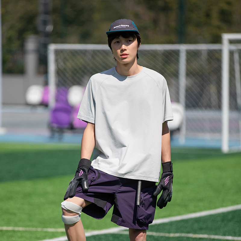 潮牌夏季戶外運動速幹短袖T恤男女款寬鬆休閒透氣圓領上衣