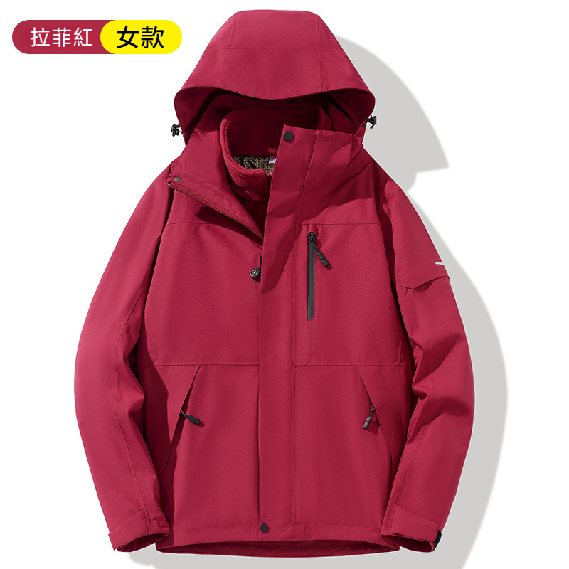 潮牌戶外暴雨級三合一衝鋒衣可拆內膽防水防風戶外登山服