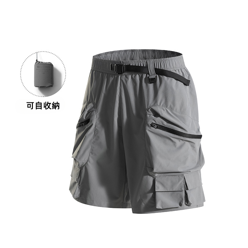 潮牌戶外短褲男夏季山系可收納百搭休閒運動輕薄透氣五分褲