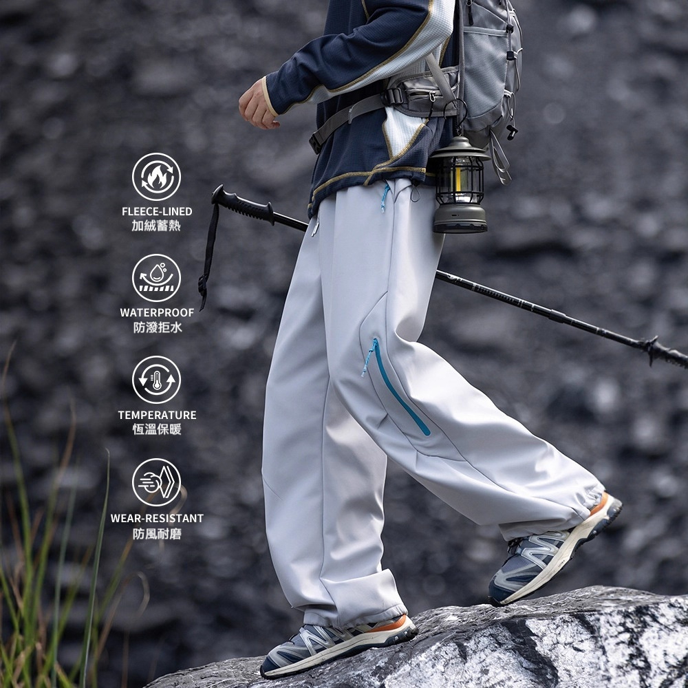 潮牌戶外休閒褲男士百搭休閒運動耐磨工裝防潑水情侶衝鋒褲