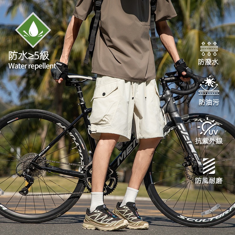 潮牌戶外短褲男山系夏季三防百搭休閒運動寬鬆輕薄五分褲
