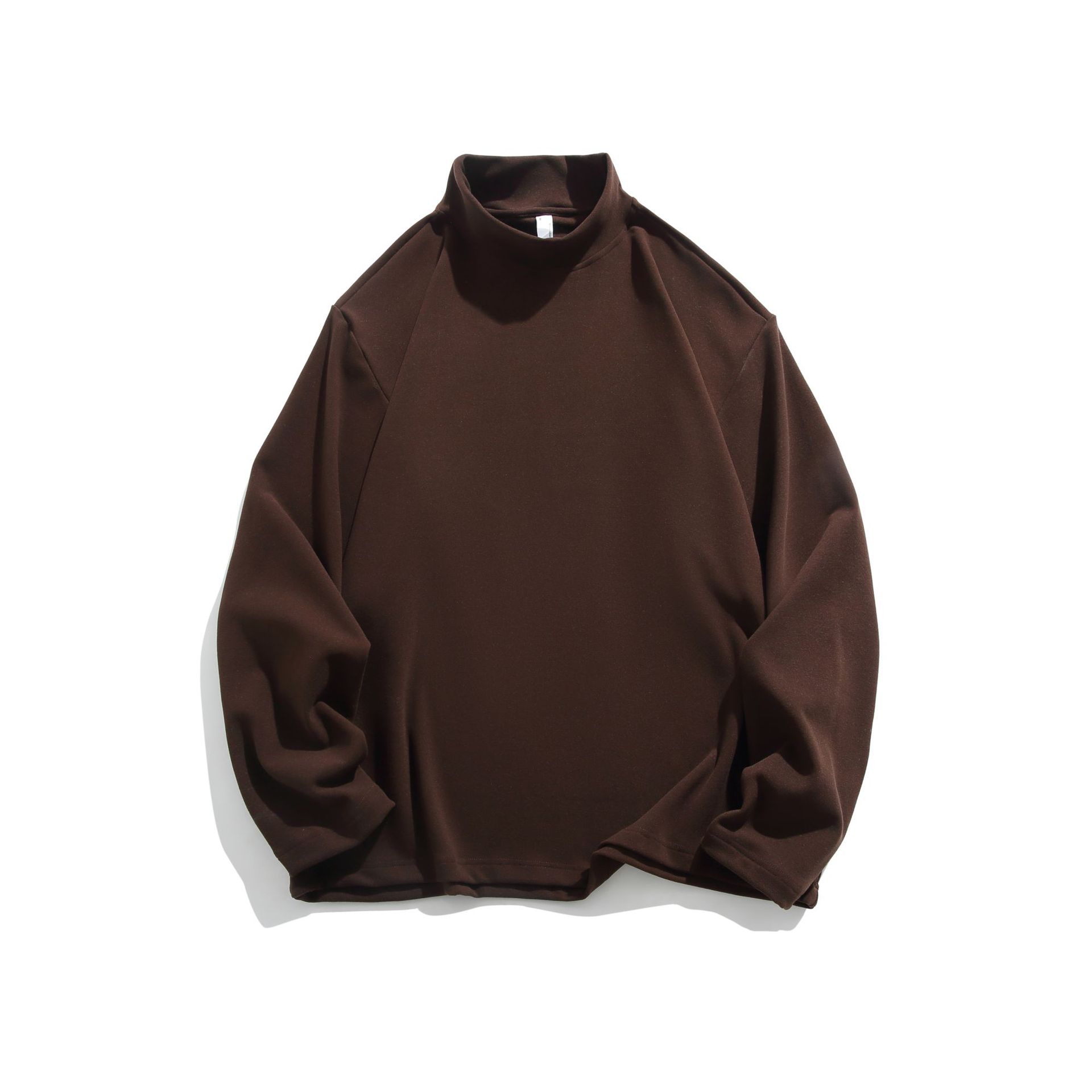 潮牌秋冬保暖加厚德絨長袖T恤男女打底衫圓領情侶內搭上衣